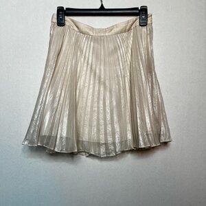 Iridescent Ivory Pleated Mini Skirt from Club Monaco
